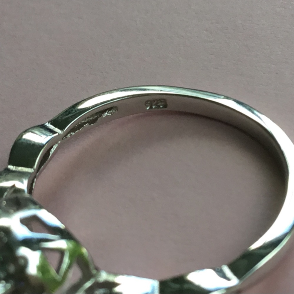 Sterling Silver Rainbow Topaz Cz & Clear Cz Ring - Picture 15 of 15